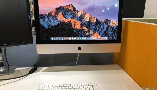 21.5インチiMac（2017）VESAマウントアダプタ搭載モデルを、モニターアームに設置した手順