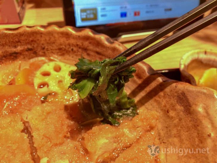 チキンかあさん煮定食のほうれん草