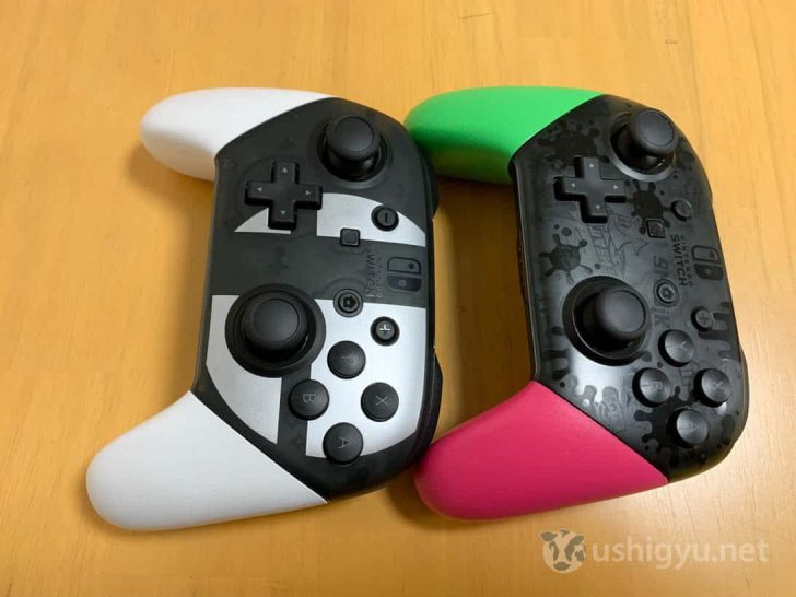 スマブラSP版のProコントローラーをスプラトゥーン2版と比較、横から