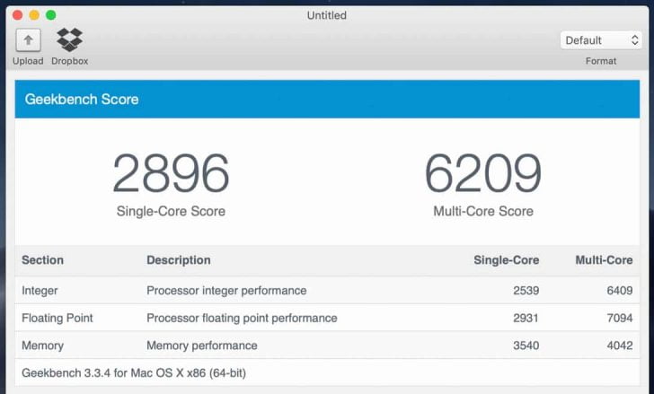 MacBook Airのベンチマークスコア