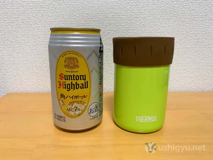 350ml缶をサーモス保冷缶ホルダーに入れてみる