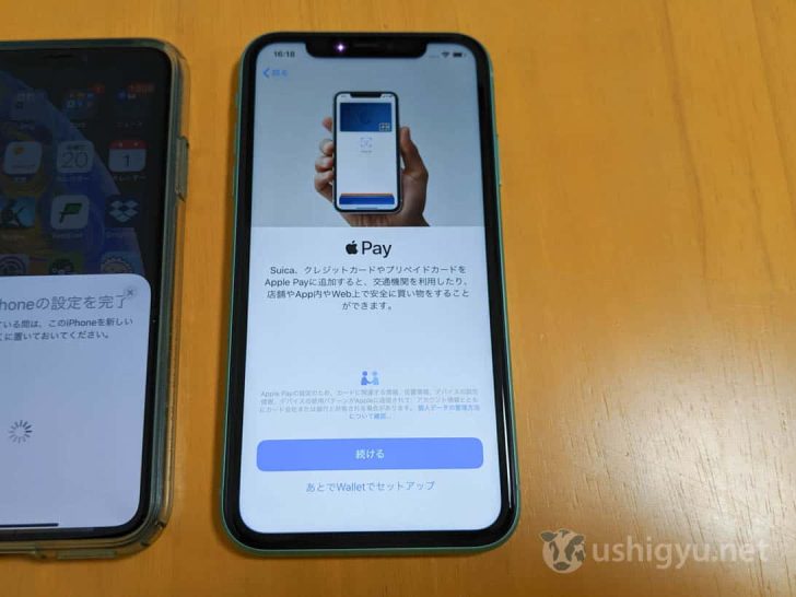 Apple Payは転送できず別途設定が必要