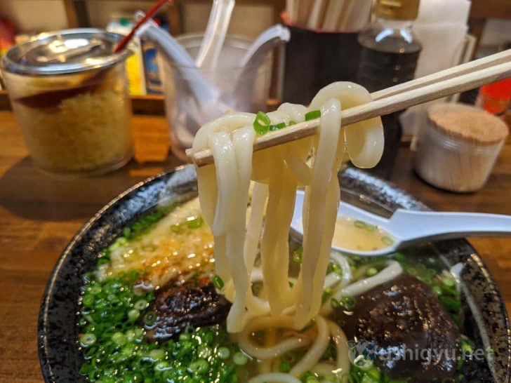 麺は柔らかすぎずコシ強すぎずでちょうどよい