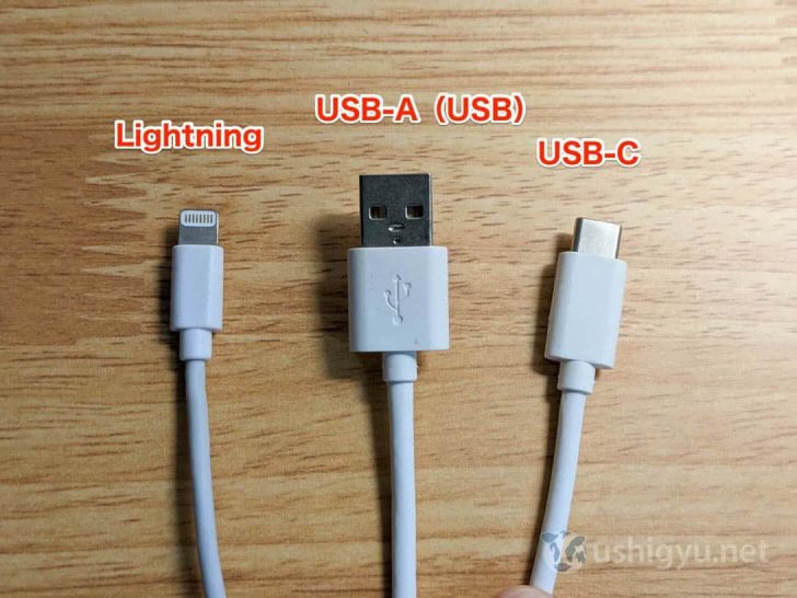 USB-AとUSB-Cはまったく形状が異なる