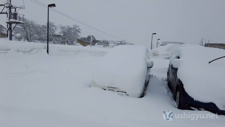 大石田駅に停めておいた車は雪に埋まっていた