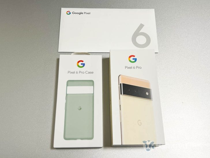 Pixel 6 Pro（カラー：Sorta Sunny）、専用ケース（Soft Sage）