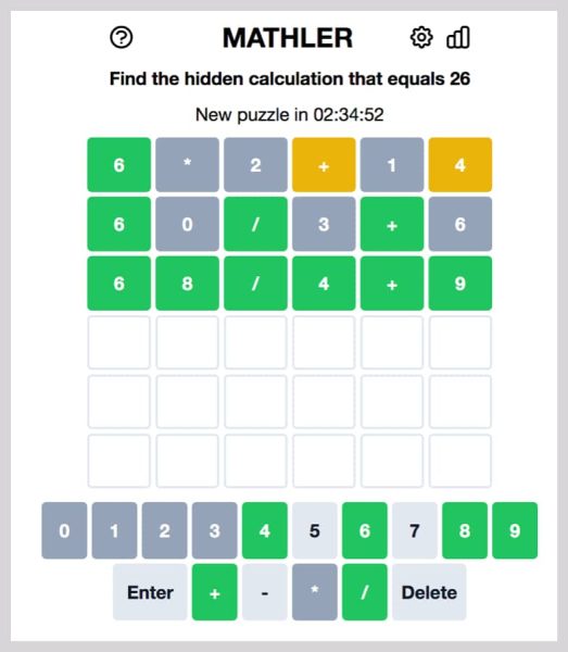 最初に運良く「6」を当てられたのが功を奏して3回目のトライで正解