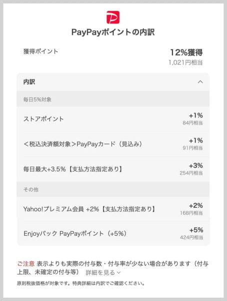 PayPayカード支払い時のポイント