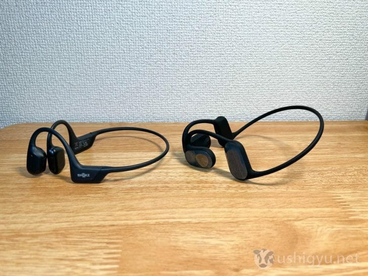 左がShokz OpenRun Pro、右がSOUNDPEATS RunFree