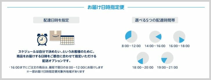 Amazonプライムの配送日時指定