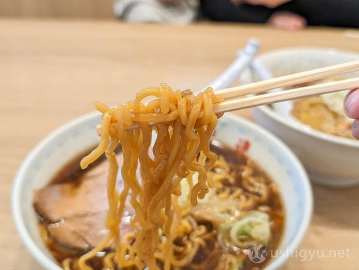 純連正油ラーメンの麺