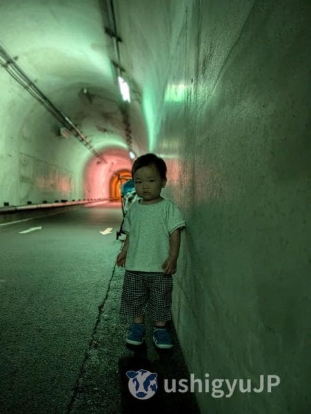 清津峡トンネルでの我が子スナップ