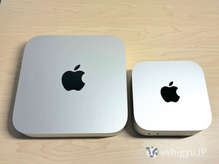 M1に比べてサイズが劇的に小さくなったM4 Mac mini